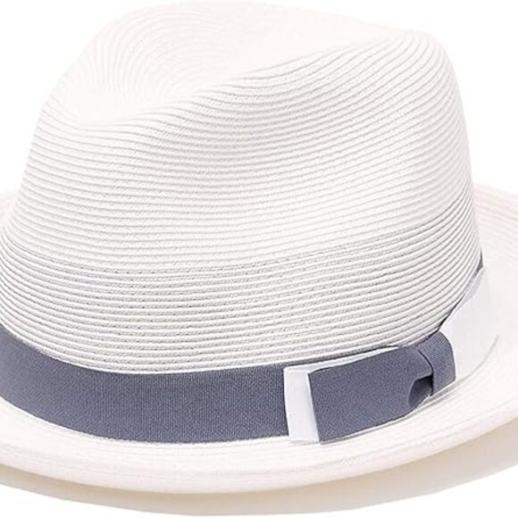 Pineapple&Star Genoa Fedora Bucket Sun Straw Beach Hat Fine Braid UPF50+ Unisex - Picture 2 of 5